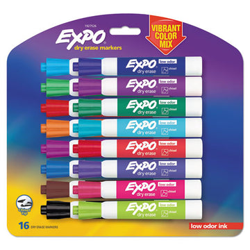 EXPO® Low Odor Dry Erase Vibrant Color Markers, Broad Chisel Tip, Assorted Colors, 16-set freeshipping - TVN Wholesale